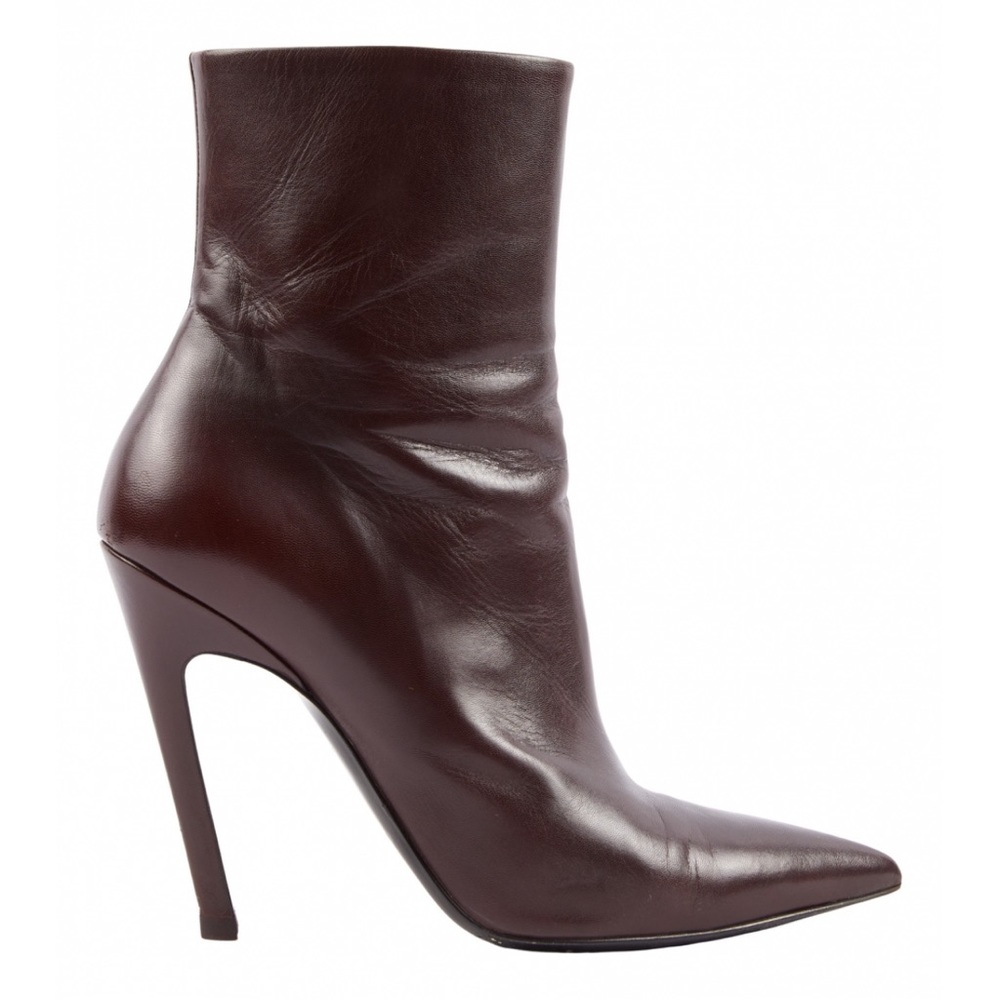 Balenciaga Knife Leather Ankle Boots. Burgundy Size 40 EU 12cm heel. No box.